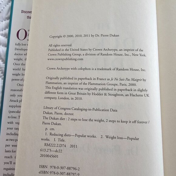 The Dukan Diet Hardcover Book By Dr. Pierre Dukan, Flaws - Picture 3 of 10